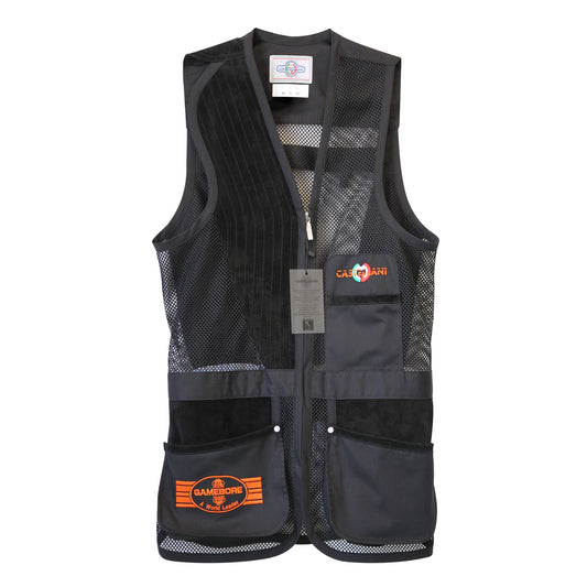 Castellani for Gamebore Clay Shooting Vest - Black & Orange